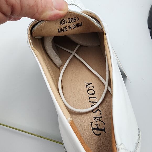White‎ block Heal lace tie Oxford Shoes by Dadawen Ladies size 10.5 NWT - Picture 9 of 16